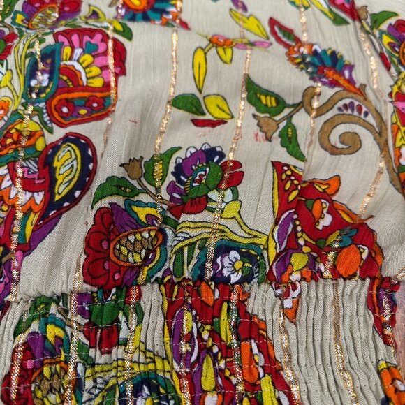 NWT Anthropologie Me 2 Magic Sz S Multicolor Floral Boho Metallic Modern Maxi - Picture 16 of 16